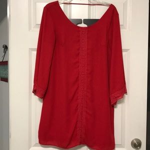 Red dress with lace